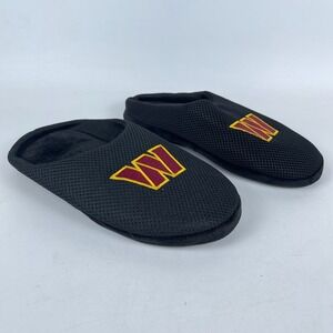 NFL Washington Commander FOCO Slide Slippers Mens Size 9-10 Black Mesh Team Logo
